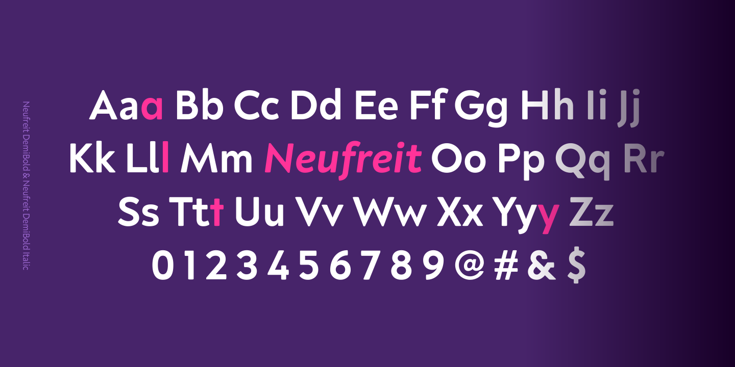 Пример шрифта Neufreit Heavy Italic